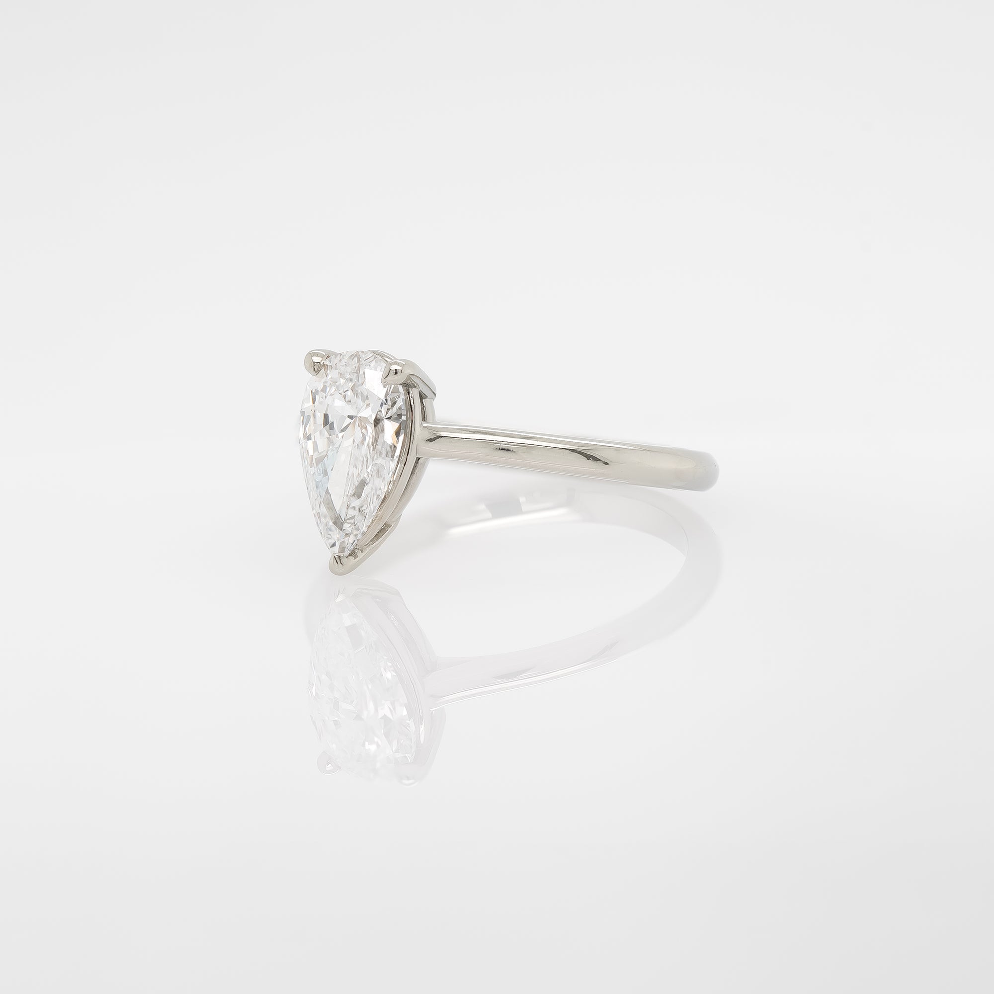 1.01ct Pear-Shaped Diamond Solitaire Engagement Ring