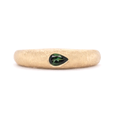 Pear Green Tourmaline 'Boulder' Bombe Ring | Magpie Jewellery