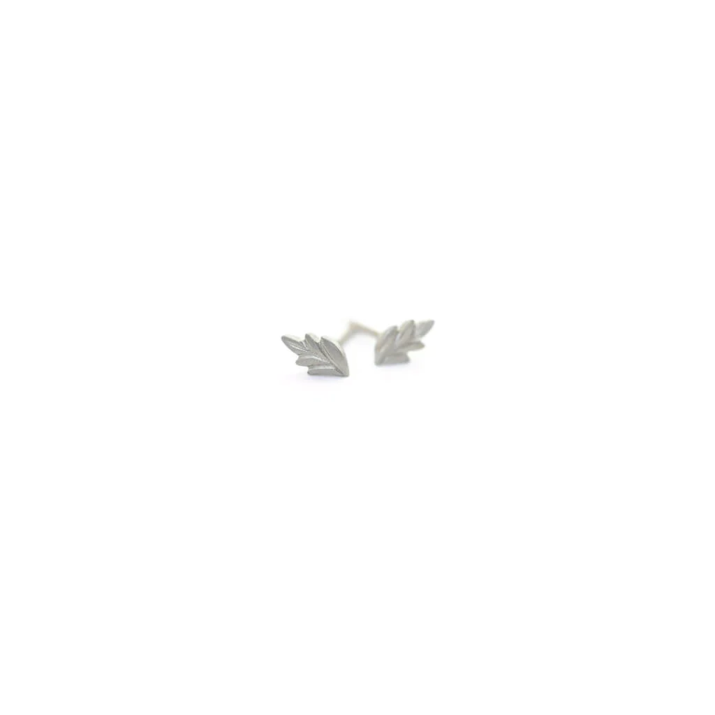 Faye Leaf Studs - Magpie Jewellery