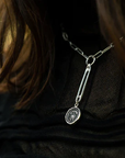Persist Large Paperclip Diamond Set Hard Link Drop Necklace | Magpie Jewellery