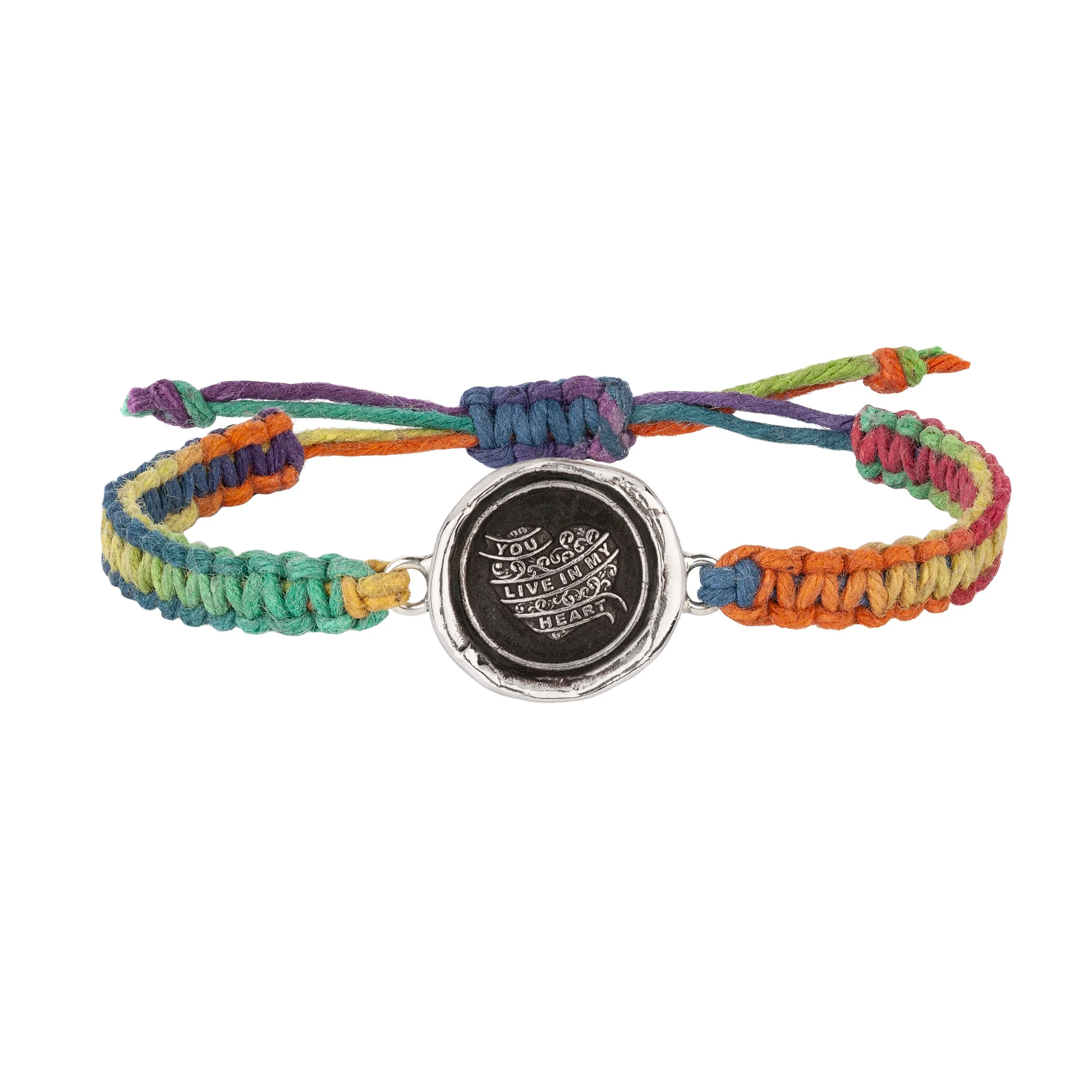 You Live in My Heart Rainbow Braided Bracelet | Magpie Jewellery