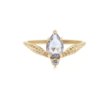 Evergreen Tulip Cherie w/0.52ct Rose Cut Pear Blue Sapphire | Magpie Jewellery