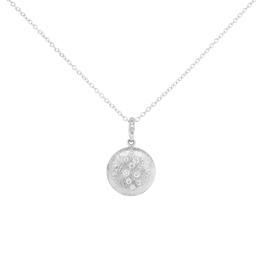 16mm &#39;Boulder&#39; Dancing Diamond Disc Pendant Necklace | Magpie Jewellery