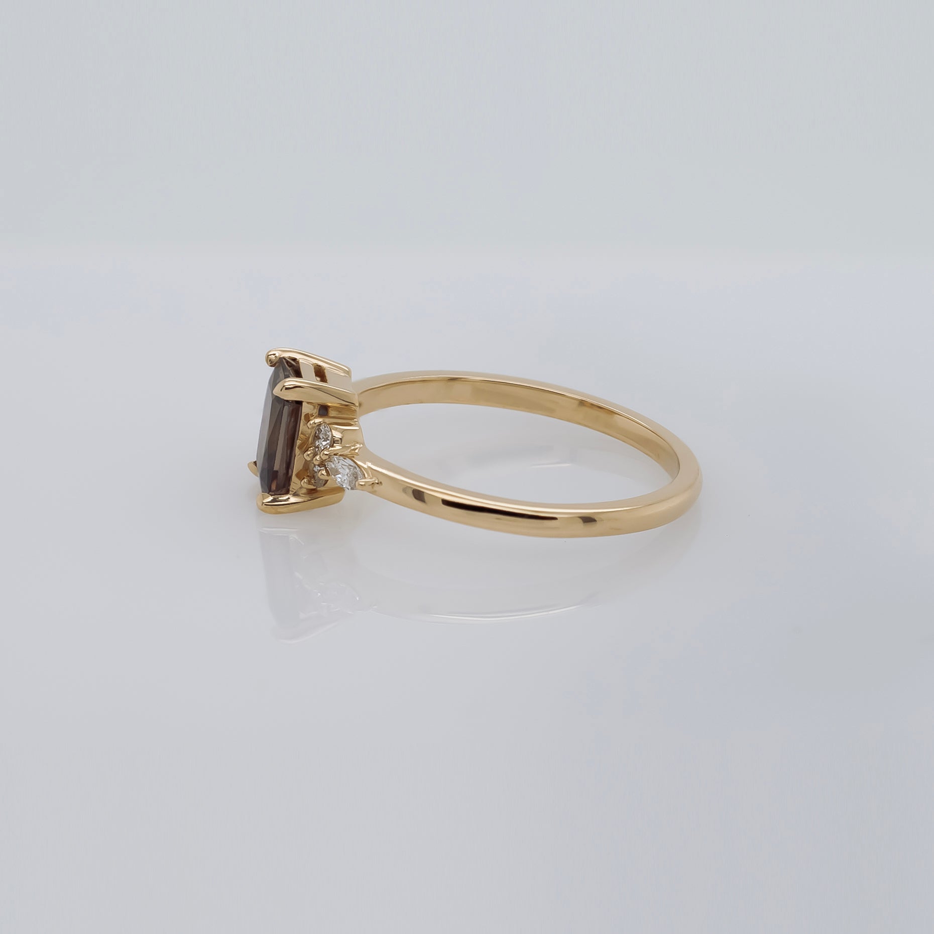 1.22ct Cognac Sapphire Engagement Ring