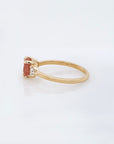 Sunstone & Lab Diamond Ring