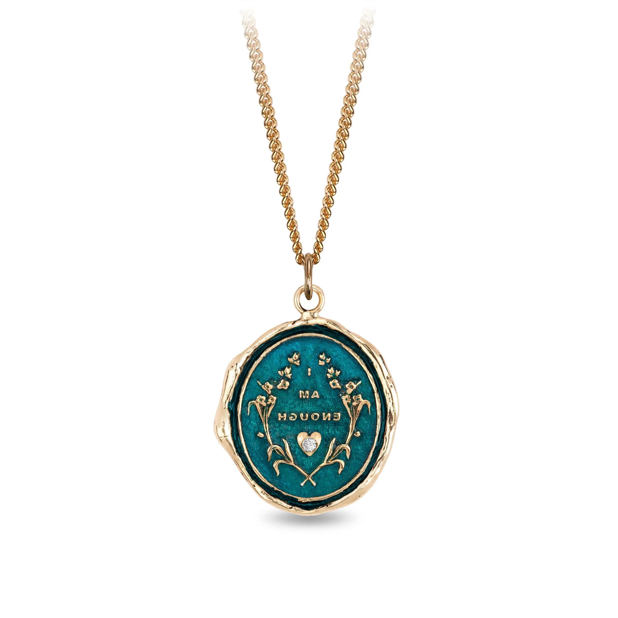 I Am Enough 14K Gold Diamond Set Signature Talisman - True Colors | Magpie Jewellery