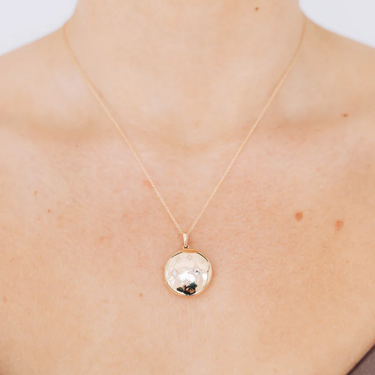 Gothic Diamond Locket Necklace - Gold, White Topaz & Diamond | Magpie Jewellery