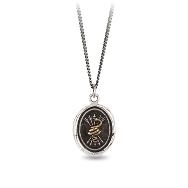 Snake & Arrows 14K Gold On Silver Talisman | Magpie Jewellery