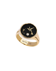 Hummingbird 14K Gold Diamond Set Signet Ring | Magpie Jewellery