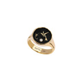 Hummingbird 14K Gold Diamond Set Signet Ring | Magpie Jewellery