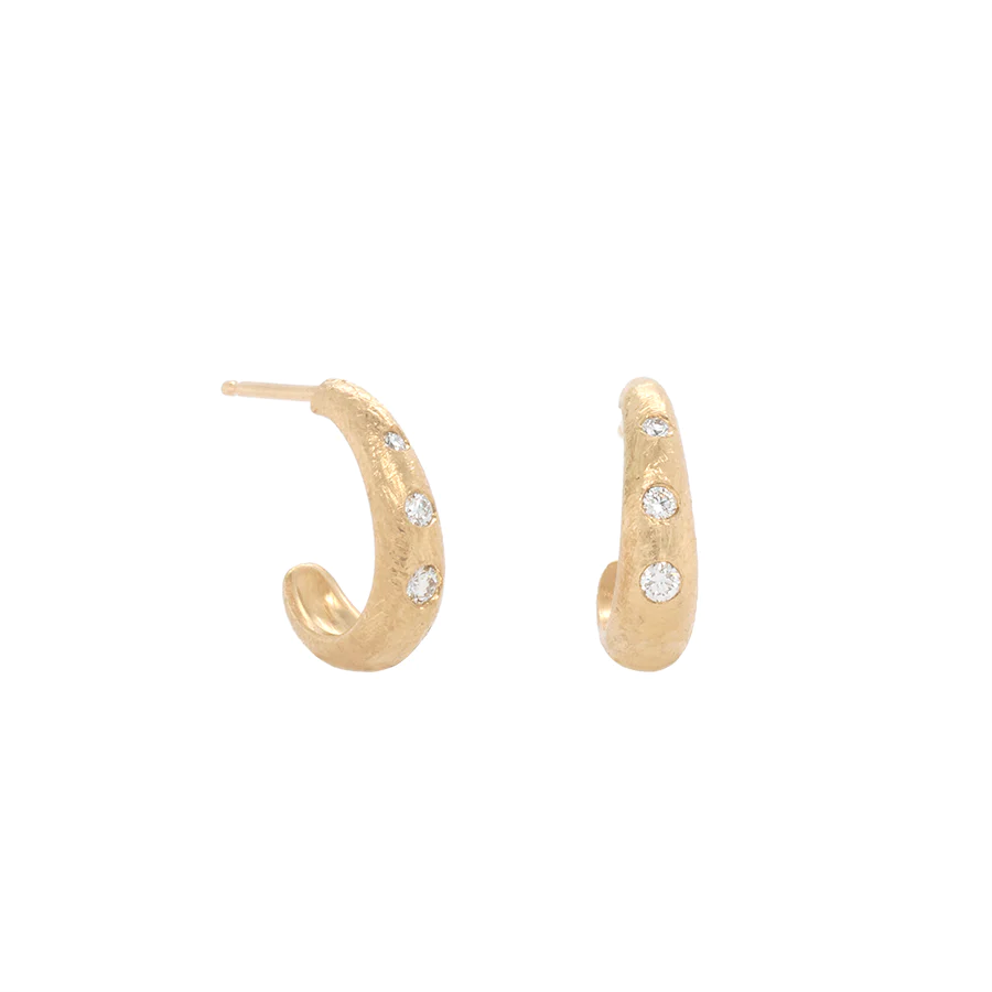 Soft Teardrop Diamond 'Boulder' Hoops | Magpie Jewellery