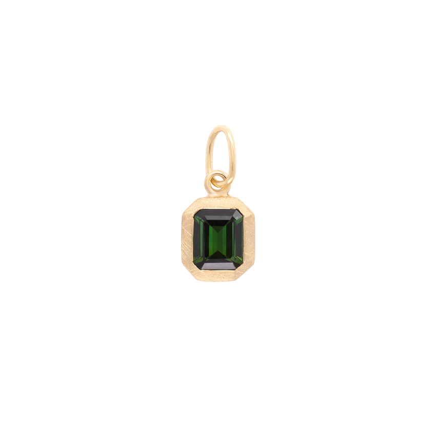 &#39;Boulder&#39; Emerald Cut Bezel Gemstone Charm