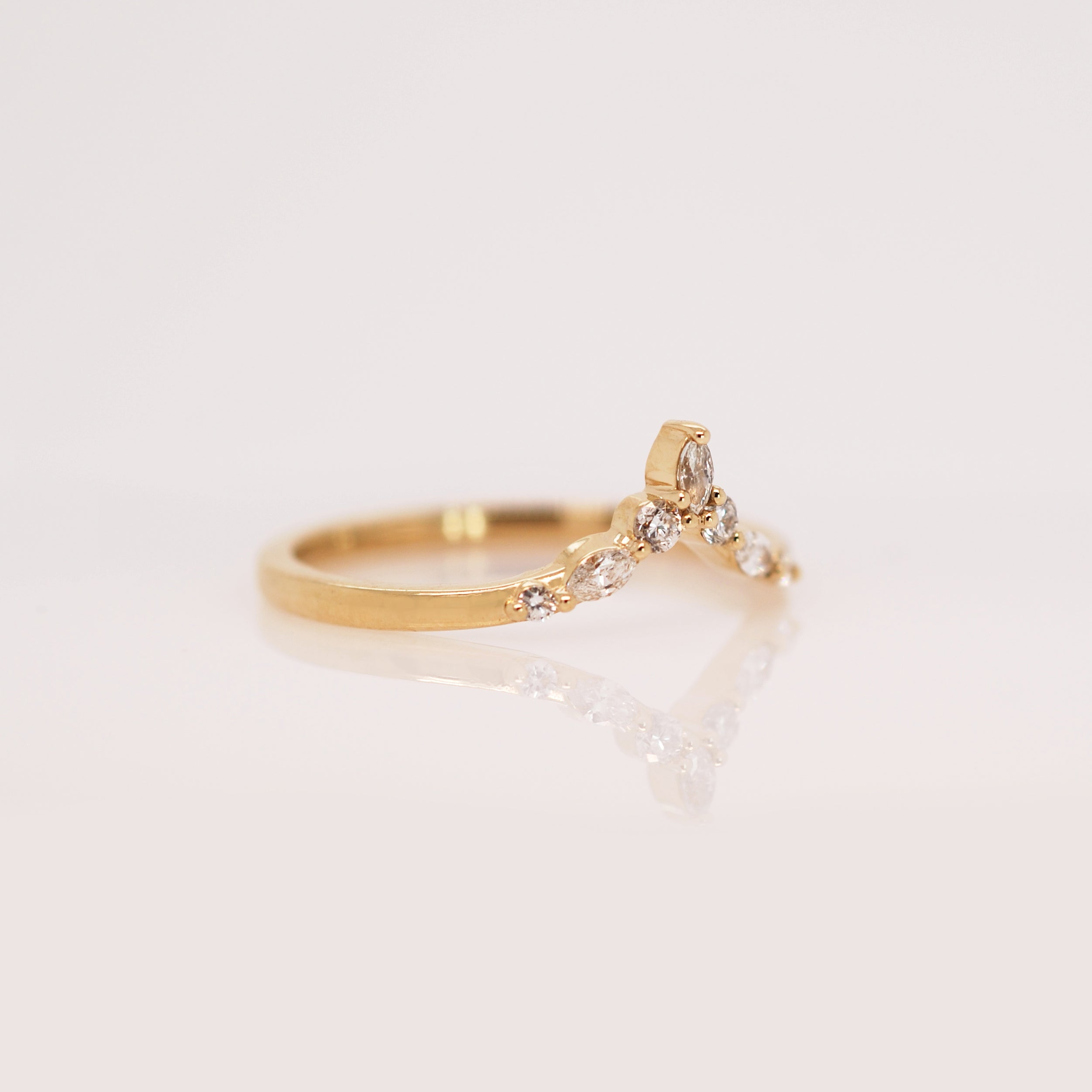 'Grace' Diamond Crown Chevron Band | Magpie Jewellery