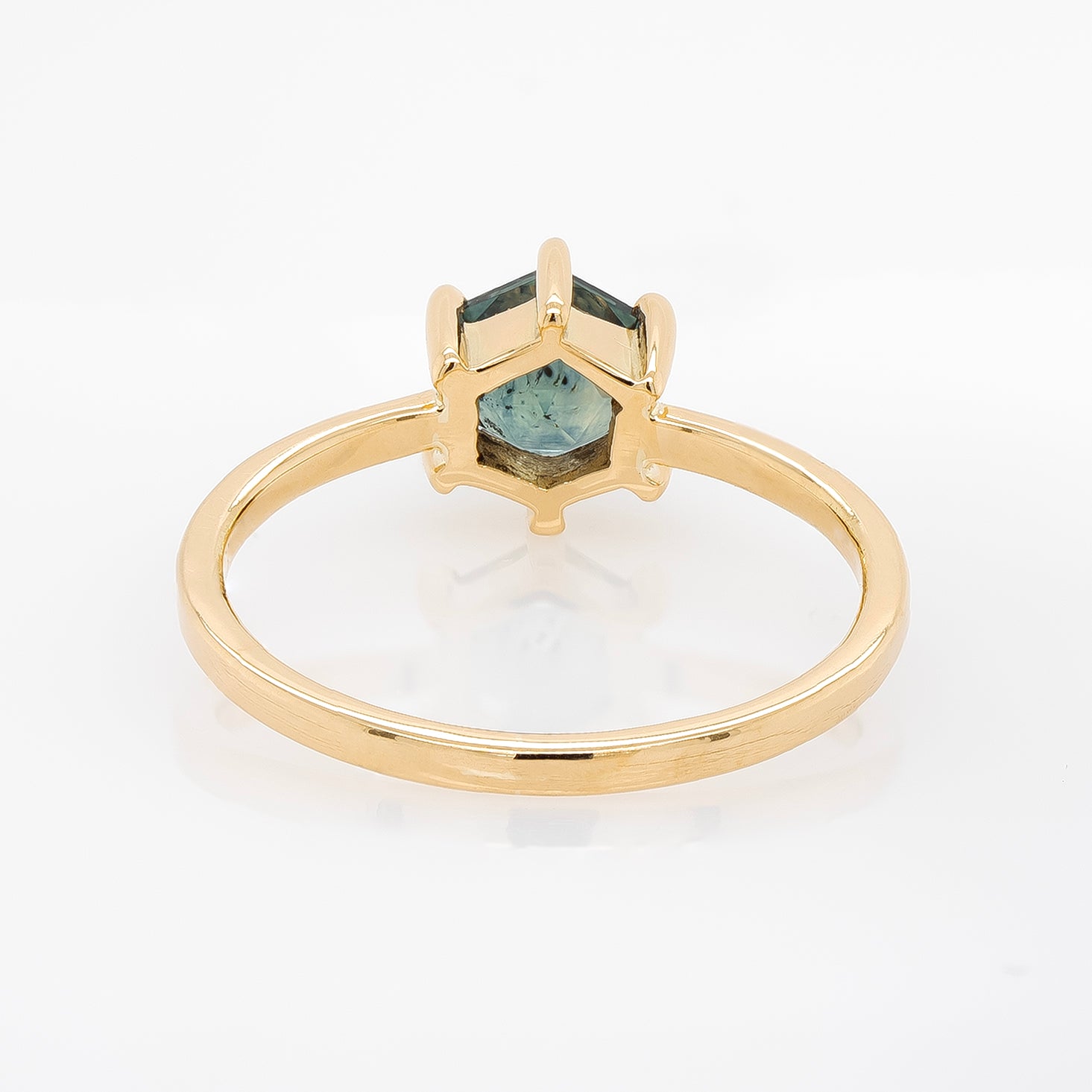 Montana Sapphire Hexagon Solitaire Ring | Magpie Jewellery