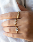 Open 'Boulder' Double Diamond Ring | Magpie Jewellery