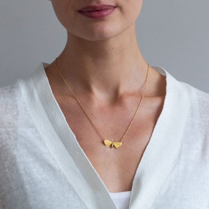 Drab Looper Moth Necklace | Magpie Jewellery