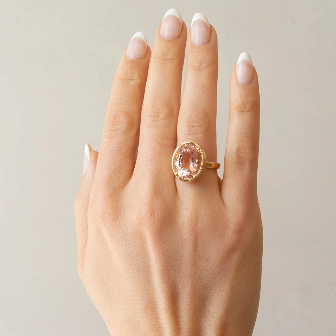 No.08 'Archive' 8.46ct Oval Morganite Ring | Magpie Jewellery