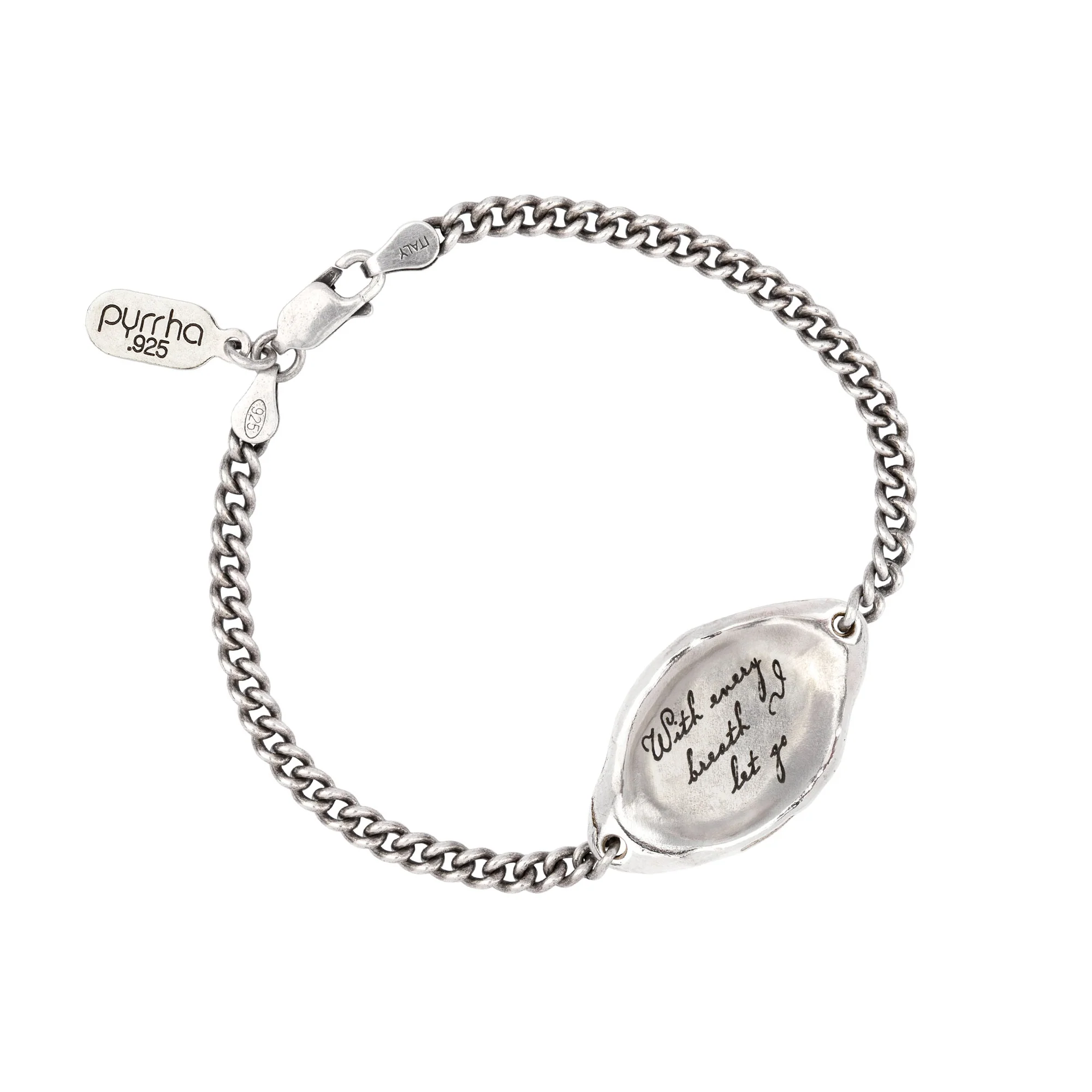 With Every Breath I Let Go Affirmation Talisman Chain Bracelet | Magpie Jewellery