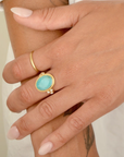 Oval Amazonite Ring | Magpie Jewellery