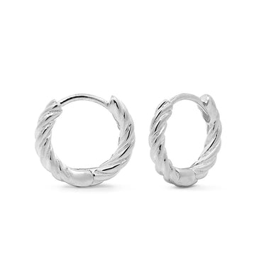 Braided Huggie Hoop Earrings