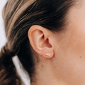 Clear Topaz Triple Carré Studs | Magpie Jewellery