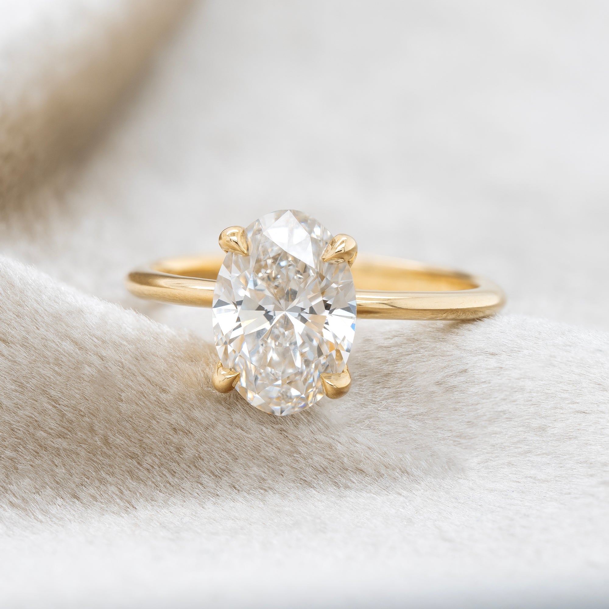 2ct Lab-Grown Oval Diamond Solitaire Engagement Ring