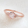 Peach Morganite Engagement Ring with Diamond Accents - Magpie Jewellery