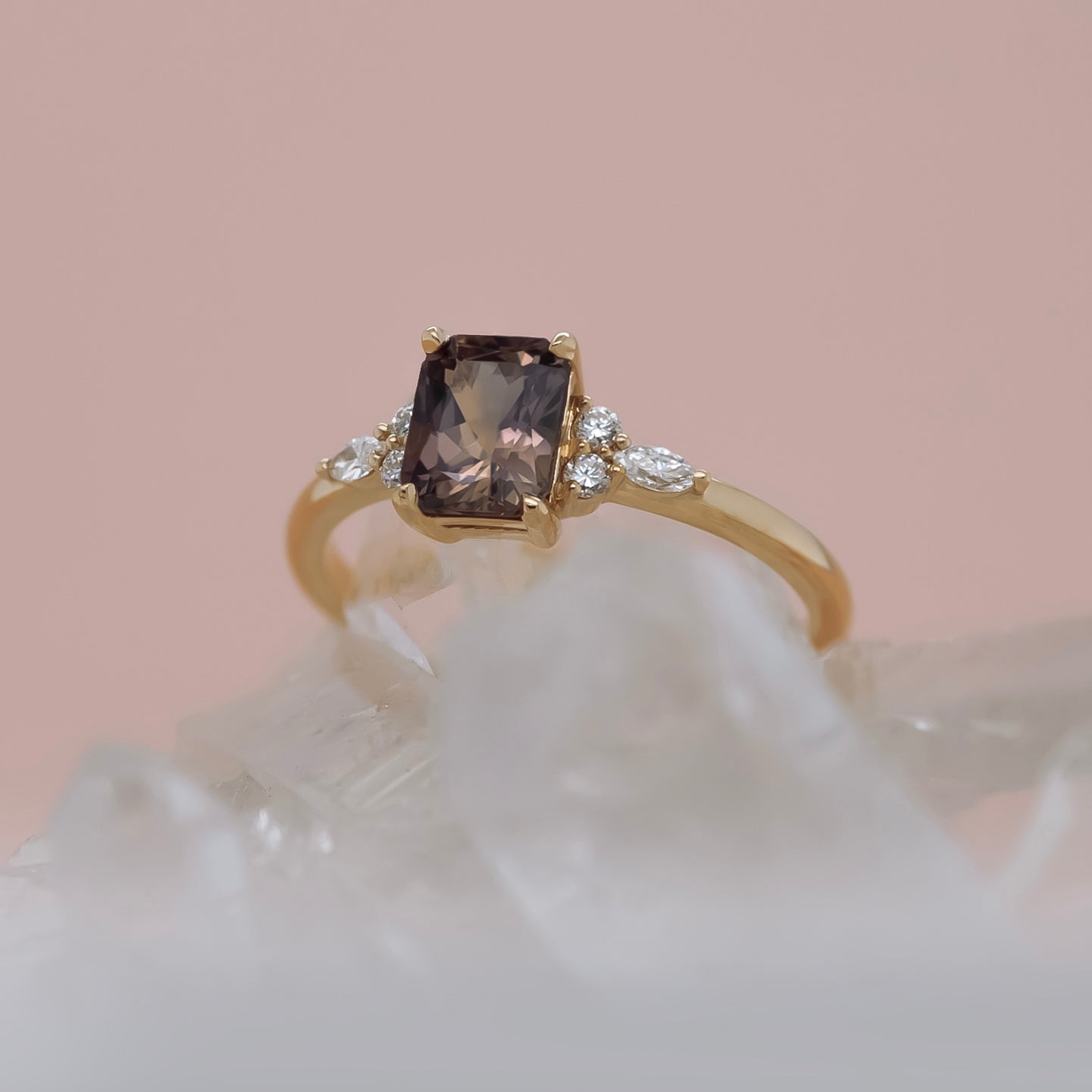 1.22ct Maroon Sapphire Engagement Ring | Magpie Jewellery