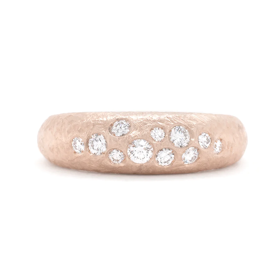 6mm 'Boulder' Diamond Bombe Ring | Magpie Jewellery