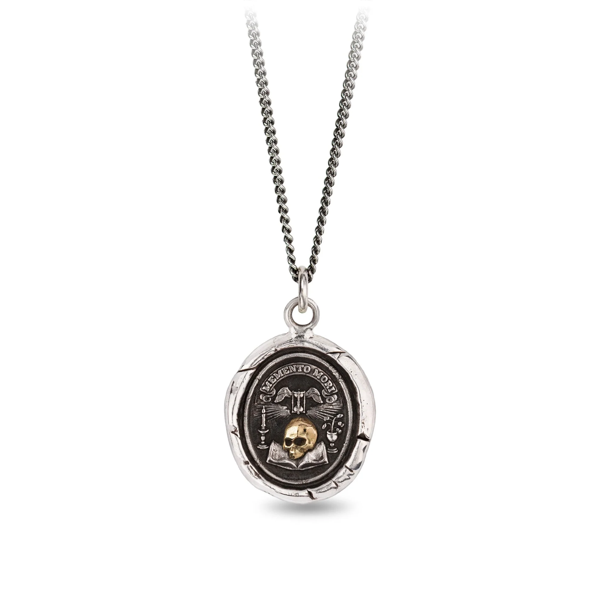 Memento Mori 14K Gold On Silver Talisman | Magpie Jewellery