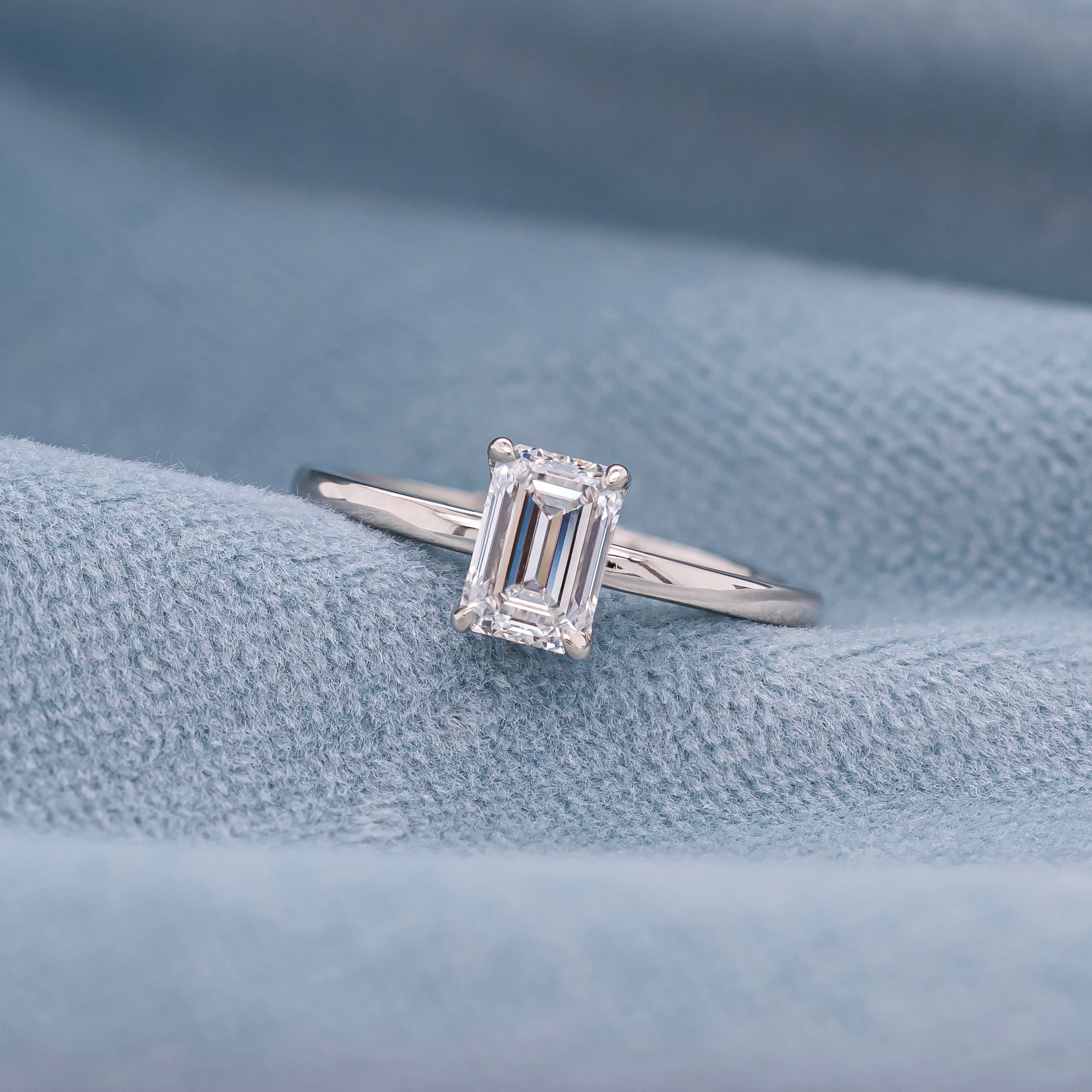 Emerald Cut Diamond Solitaire| Magpie Jewellery