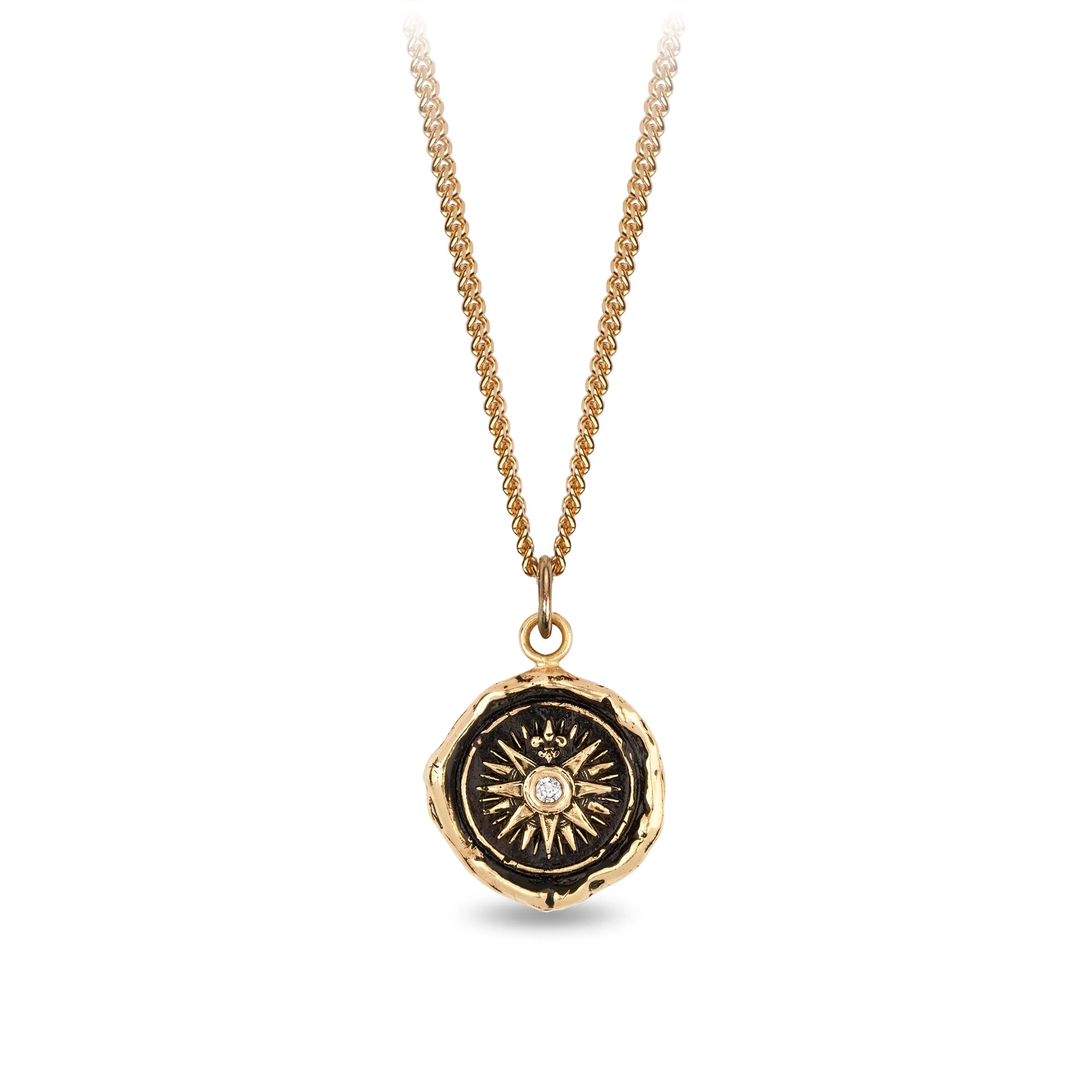 Direction 14K Gold Diamond Set Signature Talisman | Magpie Jewellery
