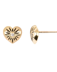 Small 14K Gold Puffed Heart Diamond Set Stud | Magpie Jewellery