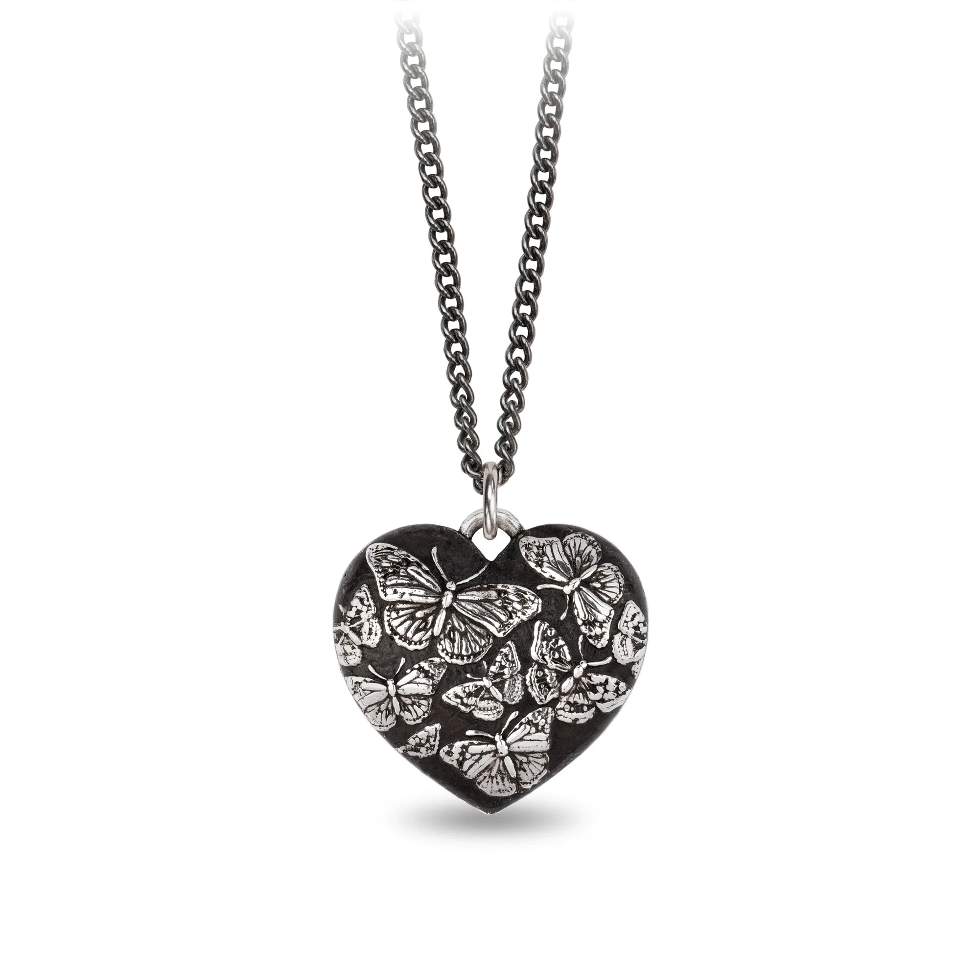Butterfly Large Puffed Hearts Talisman | Magpie Jewellery