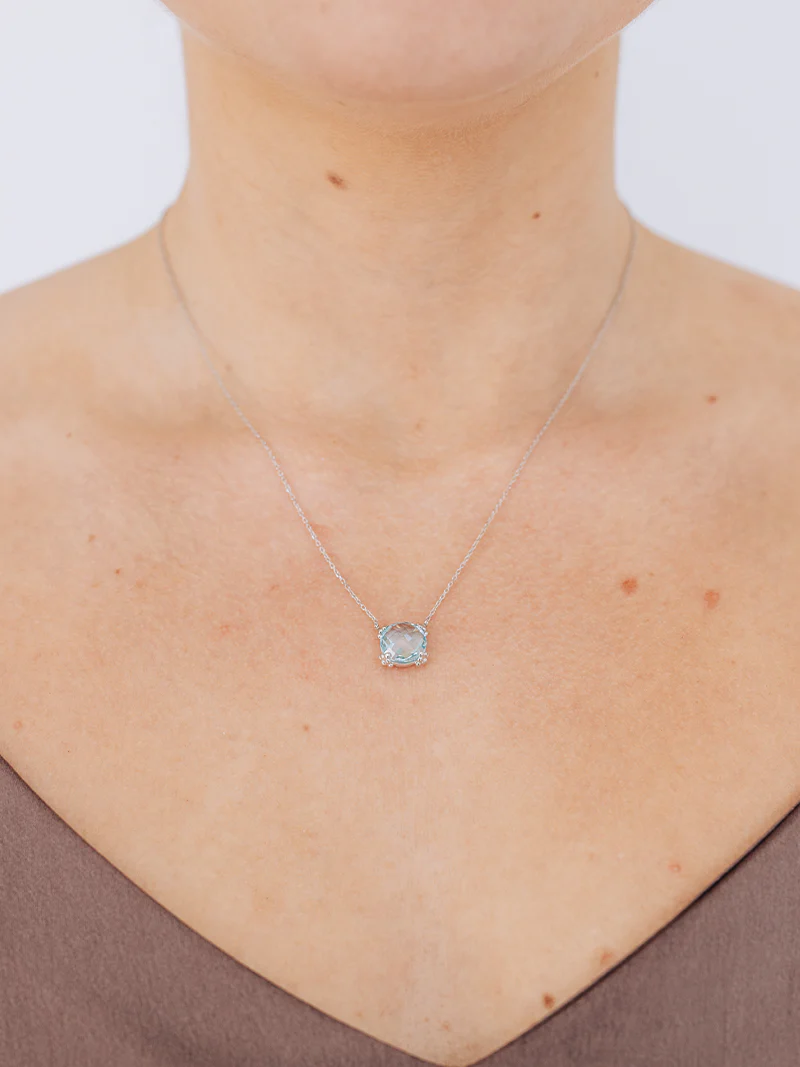 Dew Drop Mini Cluster Necklace - Blue Topaz | Magpie Jewellery