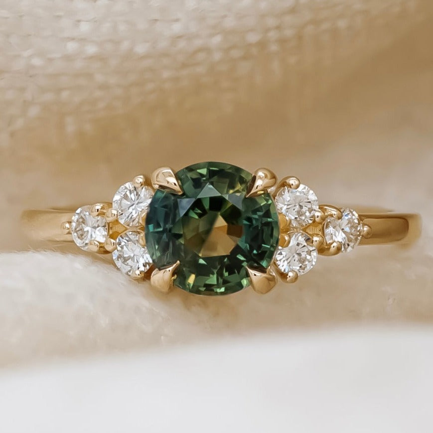 1.15ct Australian Teal Sapphire Engagement Ring | Magpie Jewellery