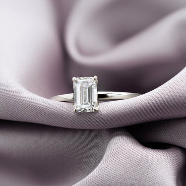 Emerald Cut Diamond Solitaire| Magpie Jewellery