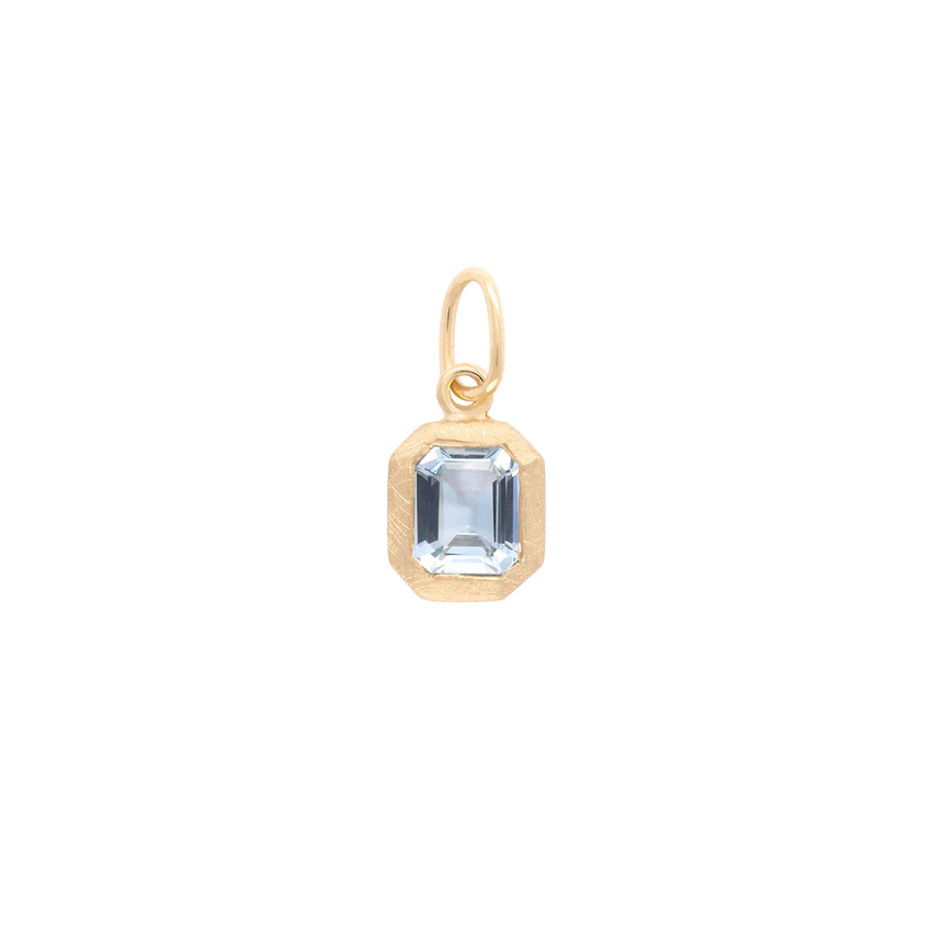 'Boulder' Emerald Cut Bezel Gemstone Charm