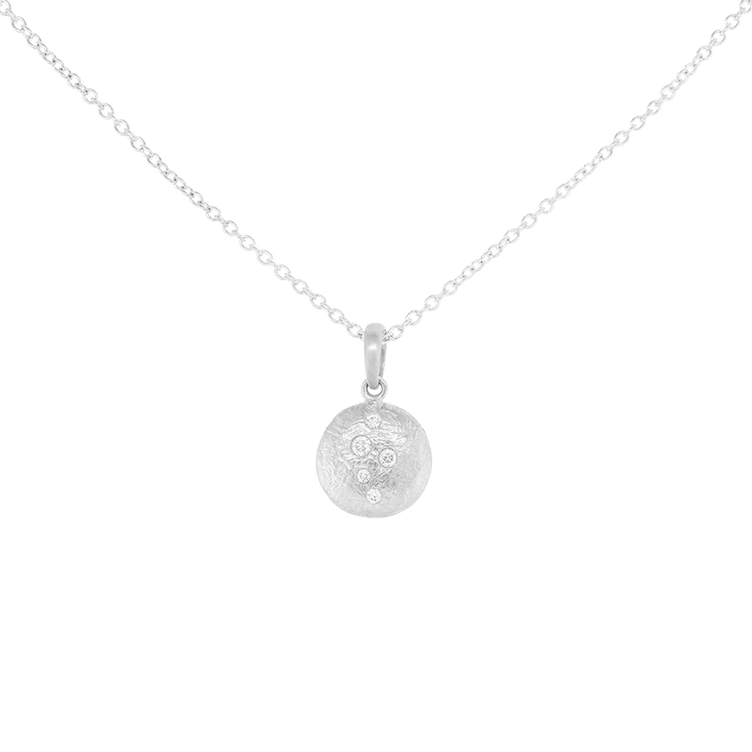 12mm 'Boulder' Dancing Diamond Disc Necklace | Magpie Jewellery