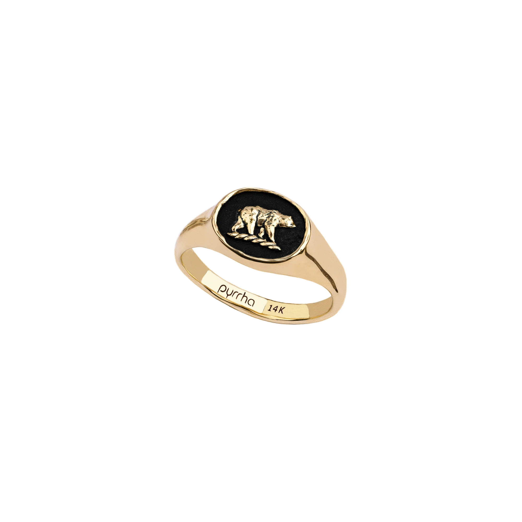 Mother Bear 14K Gold Signet Ring | Magpie Jewellery