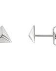 Gold Triangular Pyramid Earrings