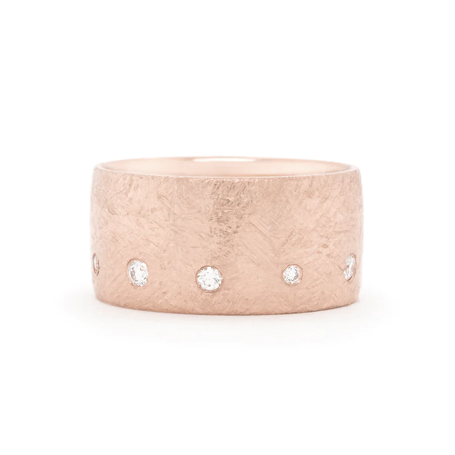 10mm 'Boulder' Dancing Diamonds Cigar band | Magpie Jewellery