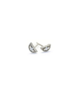 Ribbed Relic Crescent Studs