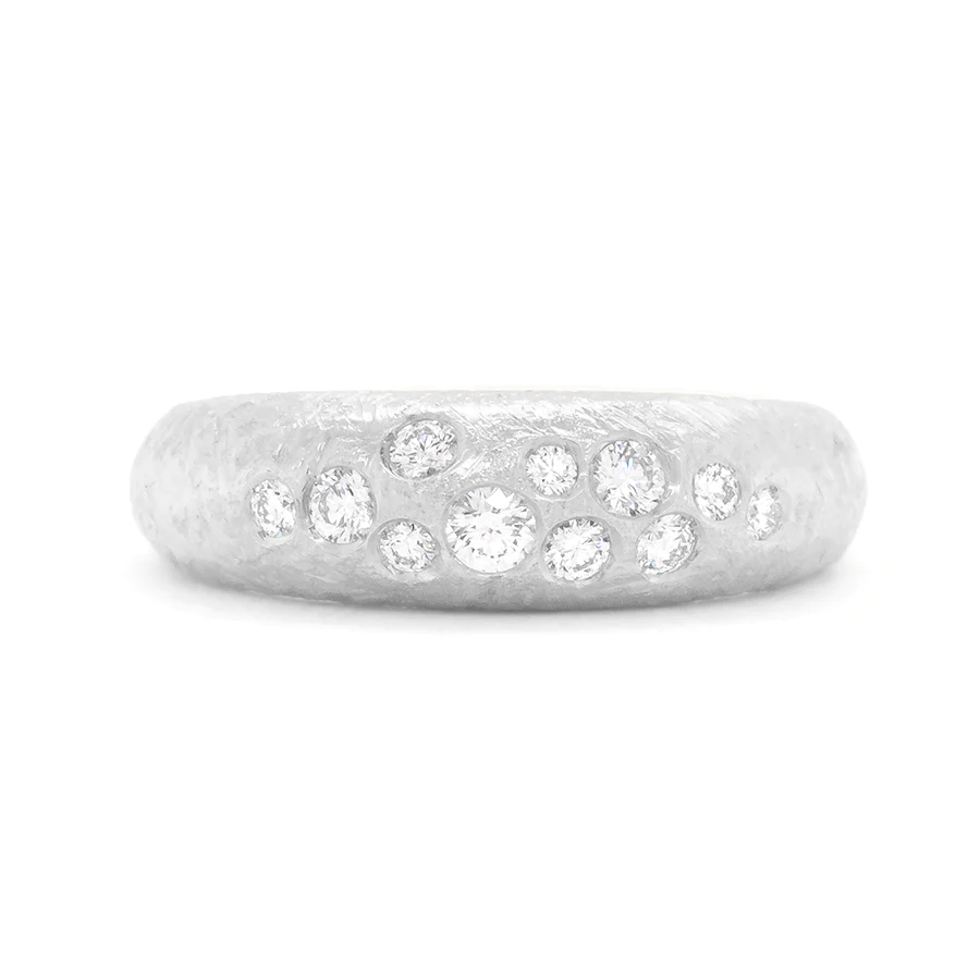 6mm 'Boulder' Diamond Bombe Ring | Magpie Jewellery