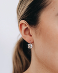 Dewdrop Cluster Earrings - Clear Topaz & Silver  | Magpie Jewellery