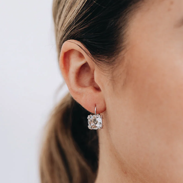 Dewdrop Cluster Earrings - Clear Topaz & Silver  | Magpie Jewellery