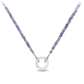 Iolite Faceted Stone Choker with Talisman Clip | Magpie Jewellery