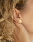 Hammered Concave Gold Disc Earrings | Magpie Jewellery