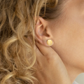 Hammered Concave Gold Disc Earrings | Magpie Jewellery