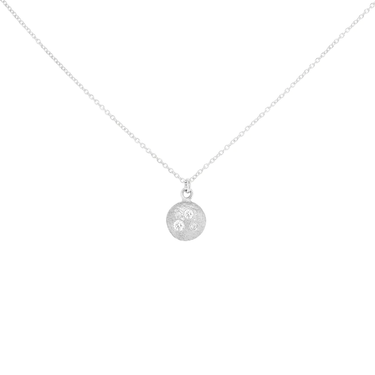 Tiny 'Boulder' Dancing Diamond Disc Necklace | Magpie Jewellery